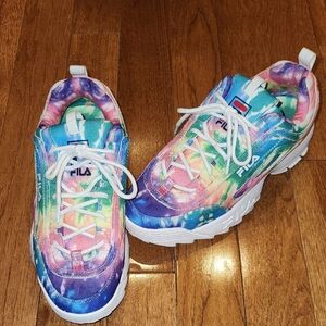 FILA Disruptor II Tie Dye Sneakers Women’s Size 10 Multicolor Chunky Platform